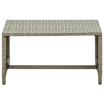 4-tlg. Garten-Lounge-Set mit Auflagen Beige Poly Rattan