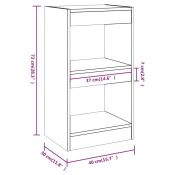 ARDEBO.de - Bücherregal/Raumteiler Hochglanz-Weiß 40x30x72 cm