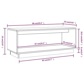 TV-Schrank 90x35x35 cm Massivholz Kiefer