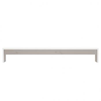Monitorständer Weiß 100x27x15 cm Massivholz Kiefer