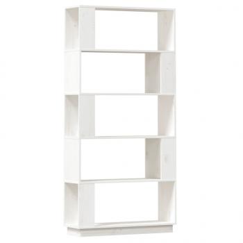 Bücherregal/Raumteiler Weiß 80x25x163,5 cm Massivholz Kiefer