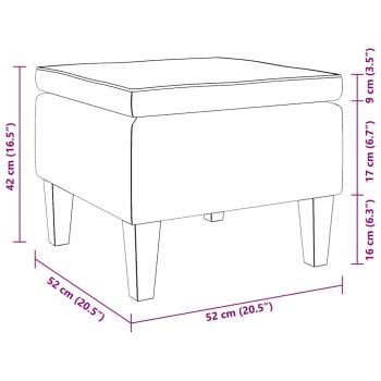 Hocker mit Holzbeinen Dunkelgrau Samt