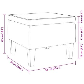 Hocker mit Holzbeinen Blau Samt