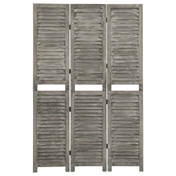 ARDEBO.de - 3-tlg. Raumteiler Grau 106,5x166 cm Massivholz