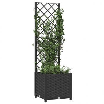 Pflanzkübel mit Spalier Schwarz 40x40x136 cm PP