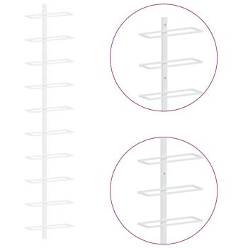 Wand-Weinregal für 10 Flaschen Weiß Metall