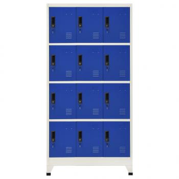 Schließfachschrank Grau und Blau 90x45x180 cm Stahl