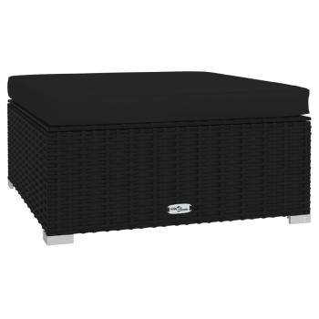 8-tlg. Garten-Lounge-Set mit Kissen Poly Rattan Schwarz