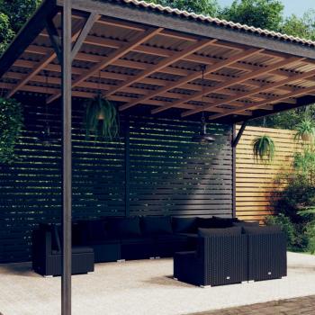 ARDEBO.de - 9-tlg. Garten-Lounge-Set mit Kissen Poly Rattan Schwarz