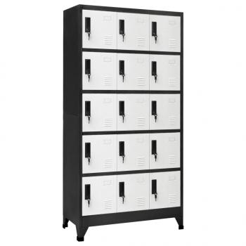 ARDEBO.de - Schließfachschrank Anthrazit und Weiß 90x40x180 cm Stahl