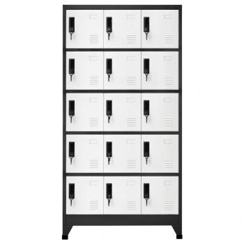 Schließfachschrank Anthrazit und Weiß 90x40x180 cm Stahl