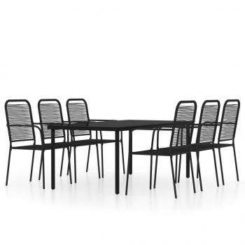7-tlg. Garten-Essgruppe Schwarz