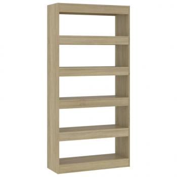 ARDEBO.de - Bücherregal/Raumteiler Sonoma-Eiche 80x30x166 cm Holzwerkstoff