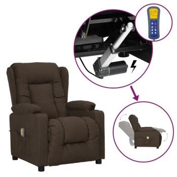 ARDEBO.de - Massagesessel mit Aufstehhilfe Dunkelbraun Stoff