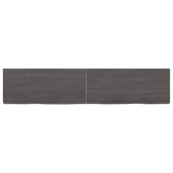 Wandregal Dunkelbraun 140x30x(2-6)cm Massivholz Eiche Behandelt