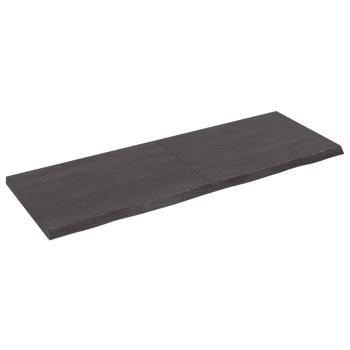 ARDEBO.de - Wandregal Dunkelbraun 140x50x(2-4)cm Massivholz Eiche Behandelt
