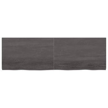 Wandregal Dunkelbraun 160x50x(2-4)cm Massivholz Eiche Behandelt