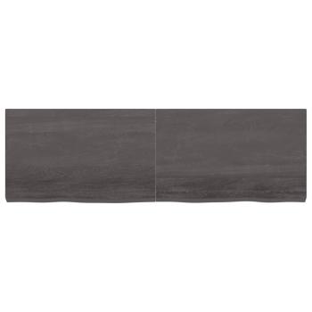 Wandregal Dunkelbraun 160x50x(2-6)cm Massivholz Eiche Behandelt