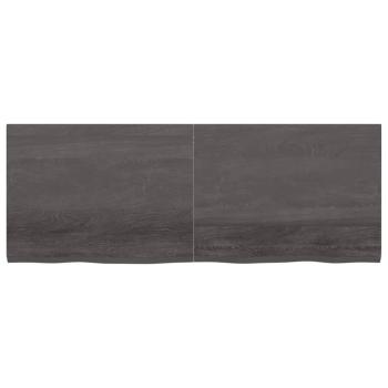 Wandregal Dunkelbraun 160x60x(2-4)cm Massivholz Eiche Behandelt