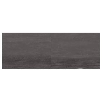Wandregal Dunkelbraun 160x60x(2-6)cm Massivholz Eiche Behandelt