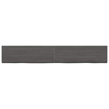 Wandregal Dunkelbraun 180x40x(2-4)cm Massivholz Eiche Behandelt