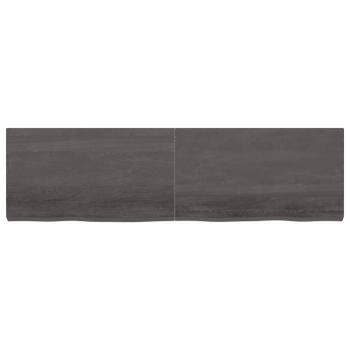 Wandregal Dunkelbraun 180x50x(2-6)cm Massivholz Eiche Behandelt