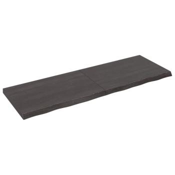 ARDEBO.de - Wandregal Dunkelbraun 180x60x(2-6)cm Massivholz Eiche Behandelt