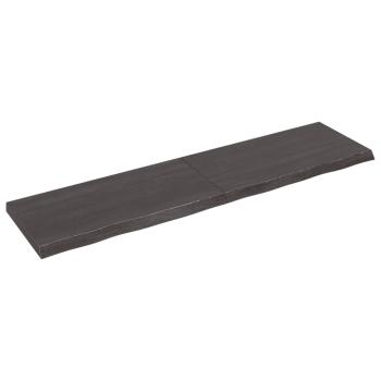 ARDEBO.de - Wandregal Dunkelbraun 200x50x(2-6)cm Massivholz Eiche Behandelt