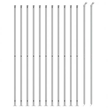 Maschendrahtzaun mit Bodenflansch Silbern 1,6x25 m