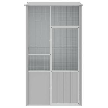 Voliere Grau 115x78x200 cm Verzinkter Stahl