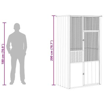 Voliere Anthrazit 115x78x200 cm Verzinkter Stahl