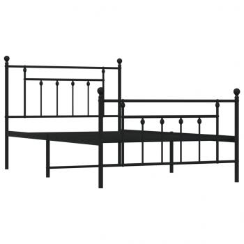 Bettgestell mit Kopf- und Fußteil Metall Schwarz 100x200 cm