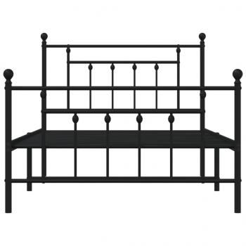 Bettgestell mit Kopf- und Fußteil Metall Schwarz 100x200 cm