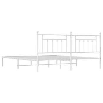 Bettgestell mit Kopfteil Metall Weiß 200x200 cm