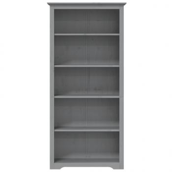 Bücherregal BODO Grau 80x38x180 cm Massivholz Kiefer 5 Fächer