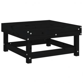 Gartenhocker mit Kissen Schwarz Massivholz Kiefer