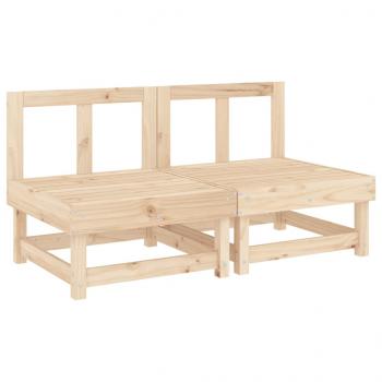 Mittelsofas mit Kissen 2 Stk. Massivholz Kiefer