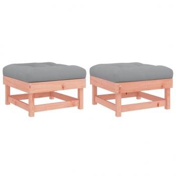 Gartenhocker mit Kissen 2 Stk. Massivholz Douglasie