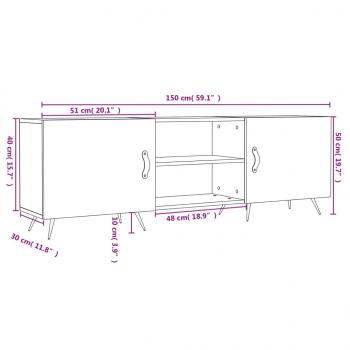 TV-Schrank Weiß 150x30x50 cm Holzwerkstoff