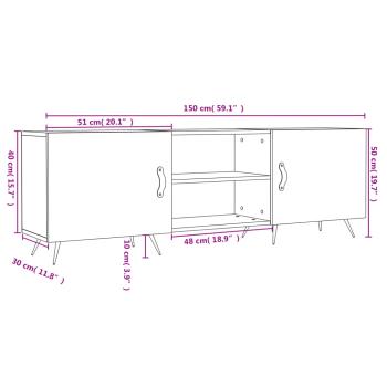 TV-Schrank Betongrau 150x30x50 cm Holzwerkstoff
