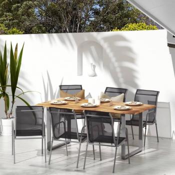 ARDEBO.de - Gartenstühle 6 Stk. Stahl und Textilene Schwarz