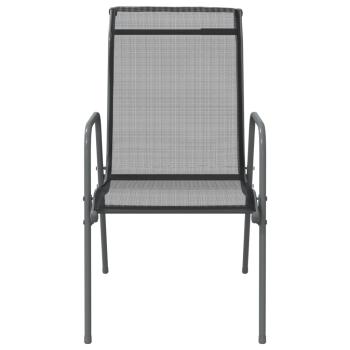 Gartenstühle 6 Stk. Stahl und Textilene Schwarz