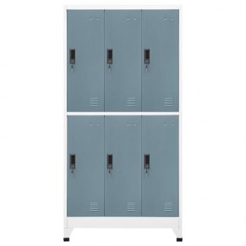 Schließfachschrank Hellgrau und Dunkelgrau 90x45x180 cm Stahl