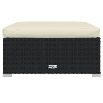 10-tlg. Garten-Lounge-Set mit Kissen Poly Rattan Schwarz