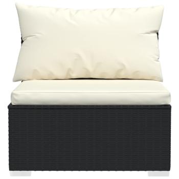 12-tlg. Garten-Lounge-Set mit Kissen Poly Rattan Schwarz