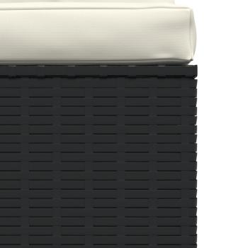3-Sitzer-Sofa mit Kissen Schwarz Poly Rattan