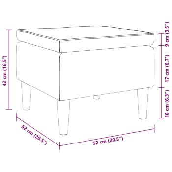 Hocker mit Holzbeinen Creme Samt