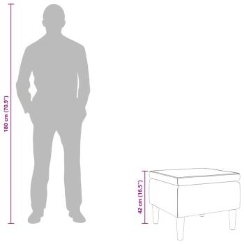 Hocker mit Holzbeinen Braun Samt