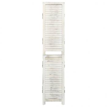 4-tlg. Raumteiler Antik-Weiß 140x165 cm Holz