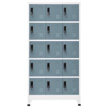 Schließfachschrank Hellgrau und Dunkelgrau 90x40x180 cm Stahl